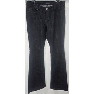 White House Black Market Flare Leg Black Jeans Women Size 6R Rhinestones NEW